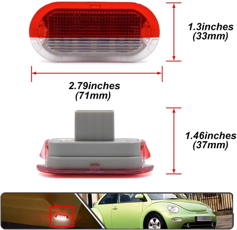 Mingrui test 2Pcs LED Courtesy Door Light for Volkswagen Beetle Golf MK3 MK4 Jetta MK3 MK4 White LED Courtesy Projector Under Door Warming Lamps - Image 5
